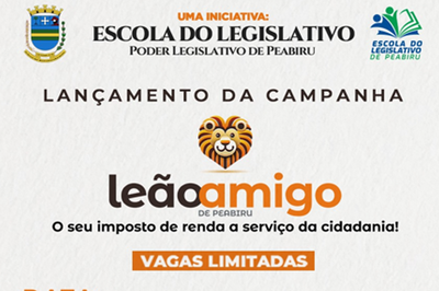 Leão Amigo de Peabiru: Câmara Municipal lança campanha para destinação solidária do Imposto de Renda