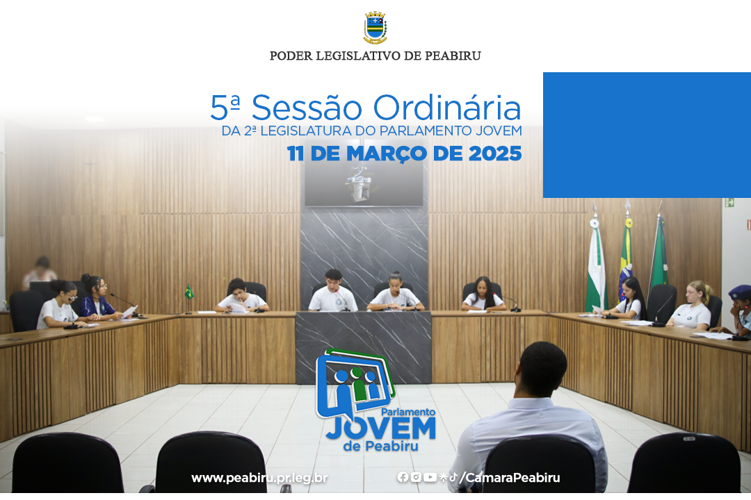 Parlamento Jovem de Peabiru empossa novos vereadores, elege Mesa Diretora e propõe psicólogos nas escolas