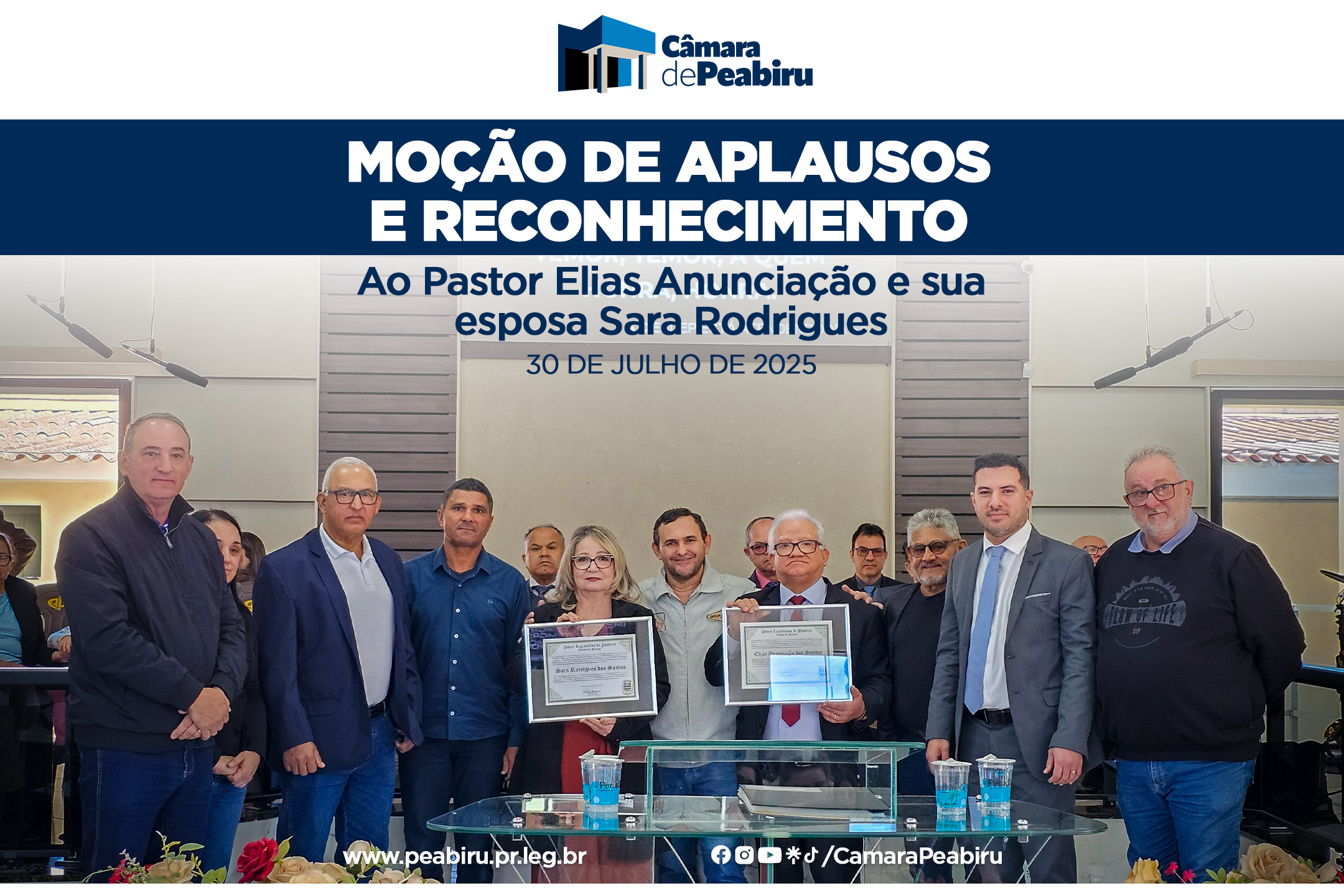 Peabiru Celebra a Força da Fé e do Serviço Comunitário em Homenagem Solene da Câmara Municipal 